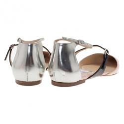 Pre Owned صندل فلات جيمي تشو تيري ثلاثي الألوان مقاس 39.5