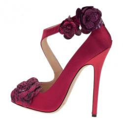 Pre Owned Jimmy Choo Pink Satin Vera Sandals Size 37