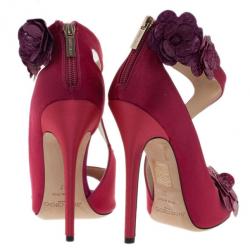 Pre Owned Jimmy Choo Pink Satin Vera Sandals Size 37