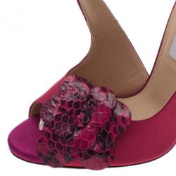 Pre Owned Jimmy Choo Pink Satin Vera Sandals Size 37