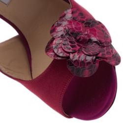 Pre Owned Jimmy Choo Pink Satin Vera Sandals Size 37