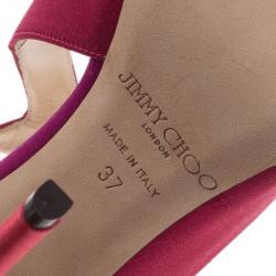 Pre Owned Jimmy Choo Pink Satin Vera Sandals Size 37