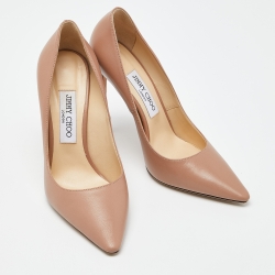 Pre Owned Jimmy Choo Old Rose Pink Leather Romy Pumps Size 37.5