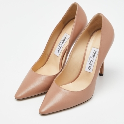 Pre Owned Jimmy Choo Old Rose Pink Leather Romy Pumps Size 37.5