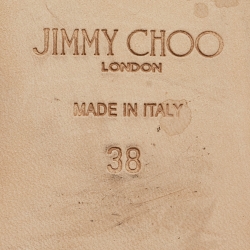 Pre Owned Jimmy Choo Off White Leather Diamond Tilda Ballet Flats Size 38