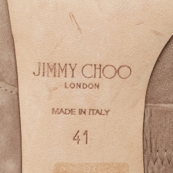 Pre Owned Jimmy Choo Beige Suede Slingback Pointed Toe Slingback Pumps Size 41 