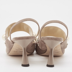 Pre Owned Jimmy Choo Beige Suede Slingback Pointed Toe Slingback Pumps Size 41 