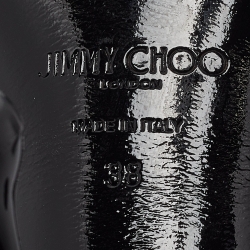 Pre Owned Jimmy Choo Black Patent Leather Ixia Sandals Size 38