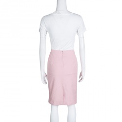John Galliano Dull Pink Cotton Pencil Skirt L