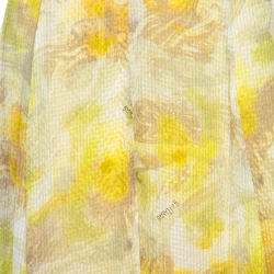 John Galliano Yellow Abstract Printed Silk Maxi A Line Skirt S