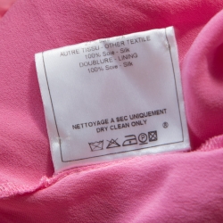 John Galliano Pink Textured Draped High Low Maxi Dress L