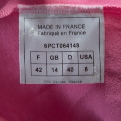 John Galliano Pink Textured Draped High Low Maxi Dress L