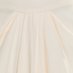 John Galliano Cream Draped Crepe Maxi High Low Skirt L