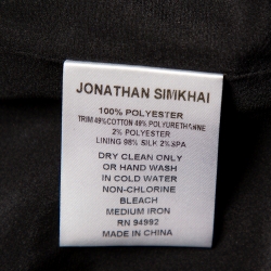 تنورة جوناثان سيمكاي متوسطة ماكراميه شراشيب أبيض/ أسود مقاس متوسط
