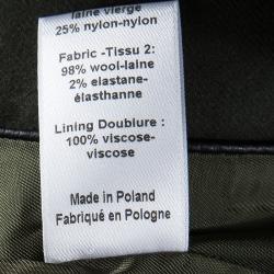 Pre Owned Joseph Khaki Gabardine Wool Frayed Trim Detail Bazz Blazer M