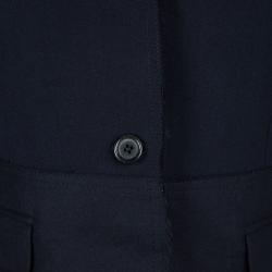 Pre Owned Joseph Navy Blue Gabardine Wool Frayed Trim Detail Bazz Blazer M