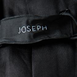 Pre Owned Joseph Navy Blue Gabardine Wool Frayed Trim Detail Bazz Blazer M