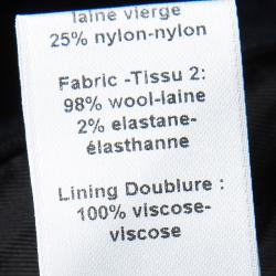 Pre Owned Joseph Navy Blue Gabardine Wool Frayed Trim Detail Bazz Blazer M