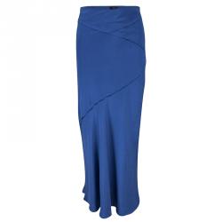 Pre Owned Joseph Blue Silk Hala Midi Skirt M