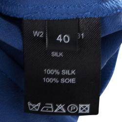 Pre Owned Joseph Blue Silk Hala Midi Skirt M