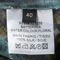 مملوكة مسبقًا Joseph Watercolor Floral Printed Silk Sleeveless Battersea Dress M