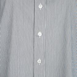 Pre Owned Joseph Monochrome Emile Striped Cotton Long Sleeve Button Front Shirt L