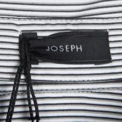 Pre Owned Joseph Monochrome Emile Striped Cotton Long Sleeve Button Front Shirt L