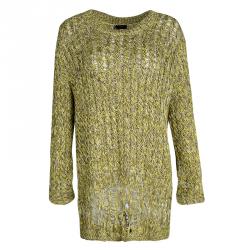 Pre Owned Joseph Mulitcolor Fatigue Deconstructed Chunky Cable Knit Pullover XL