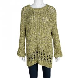Pre Owned Joseph Mulitcolor Fatigue Deconstructed Chunky Cable Knit Pullover XL