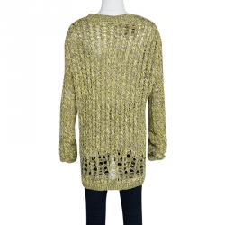 Pre Owned Joseph Mulitcolor Fatigue Deconstructed Chunky Cable Knit Pullover XL
