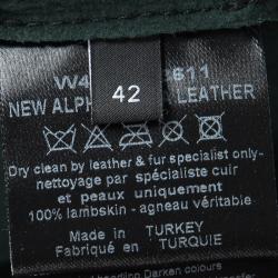 Pre Owned جاكت جوزيف نيو ألفا جلد نابا جلد خروف أخضر فورست L 