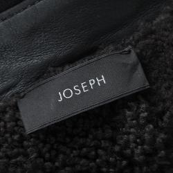 Joseph Forest Grey Lambskin Nappa Leather New Alpha Shearling Jacket L