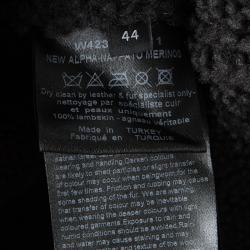Joseph Forest Grey Lambskin Nappa Leather New Alpha Shearling Jacket L