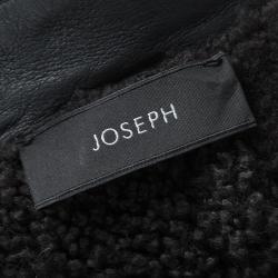 Joseph Forest Grey Lambskin Nappa Leather New Alpha Shearling Jacket L