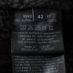 Joseph Forest Grey Lambskin Nappa Leather New Alpha Shearling Jacket L