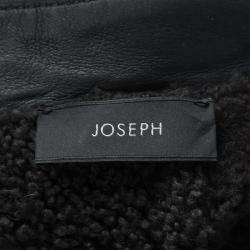 Joseph Forest Grey Lambskin Nappa Leather New Alpha Shearling Jacket M