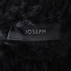 Pre Owned Joseph Black Island Merinos Ringo Double Breasted Lambskin Coat L