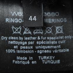 Pre Owned Joseph Black Island Merinos Ringo Double Breasted Lambskin Coat L