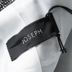 Pre Owned Joseph Tricolor Techno Tweed Zip Detail Preston Long Coat M