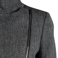 Pre Owned Joseph Tricolor Techno Tweed Zip Detail Preston Long Coat L