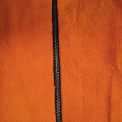 Pre Owned Joseph Orange Fur Kangaroo Skin Zip Front Sydney Coat L