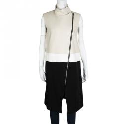 Pre Owned Joseph Tricolor Zip Detail Preston Sleeveless Long Coat M