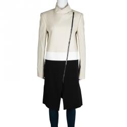 Pre Owned Joseph Tricolor Zip Detail Preston Full Sleeve Long Coat L