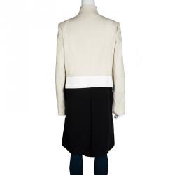 Pre Owned Joseph Tricolor Zip Detail Preston Full Sleeve Long Coat L