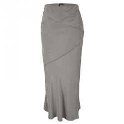 Pre Owned Joseph Taupe Grey Silk Paneled Hala Maxi Skirt M