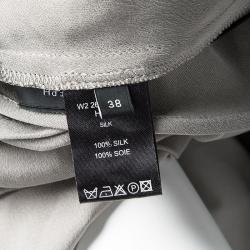 Pre Owned Joseph Taupe Grey Silk Paneled Hala Maxi Skirt M