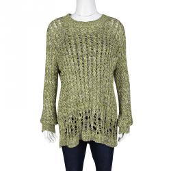 Joseph Mulitcolor Fatigue Deconstructed Chunky Cable Knit Pullover M