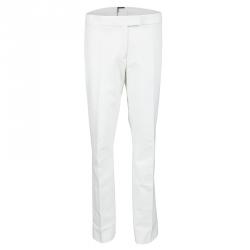 Joseph Off White Stretch Gabardine Finley Regular Fit Trousers L