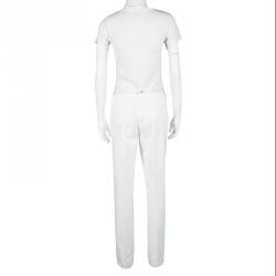 Joseph Off White Stretch Gabardine Finley Regular Fit Trousers L