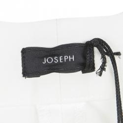 Pre Owned Joseph Off White Light Cotton Finley Straight Fit Trousers L